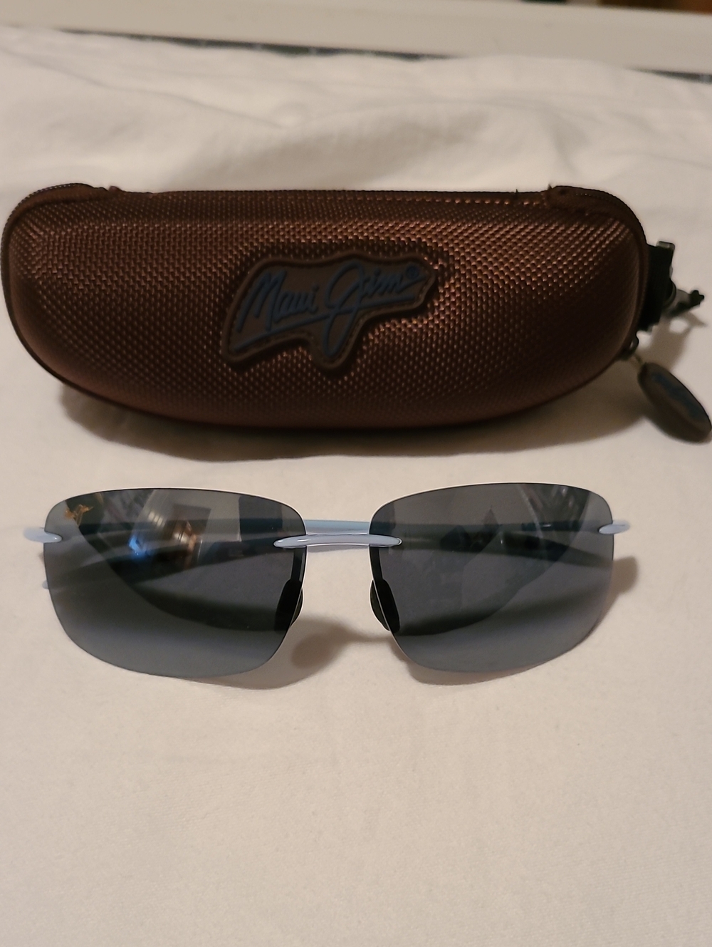 Maui Jim Breakwall Polarized Rimless Sunglasses Lightweight Wrap